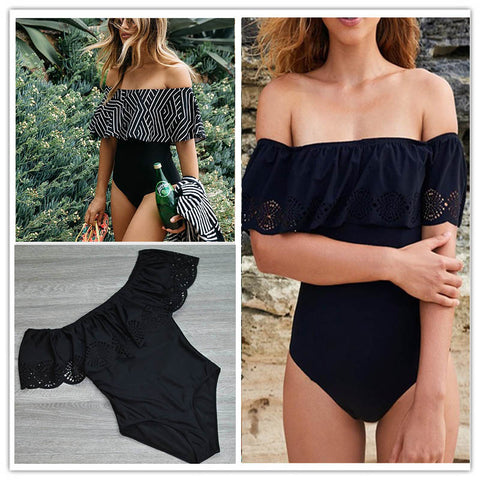 Sexy Off The Shoulder One Piece Swimwear Women