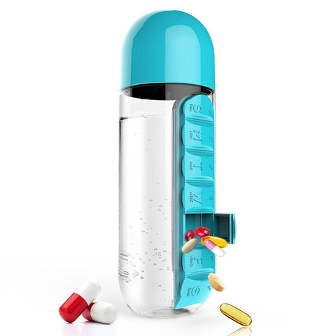 Plastic Water Bottle Combine Daily Pill Boxes
