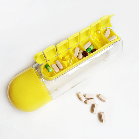 Plastic Water Bottle Combine Daily Pill Boxes