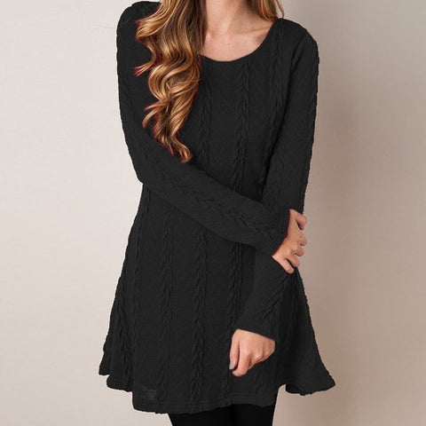 Short Sweater Dress Female