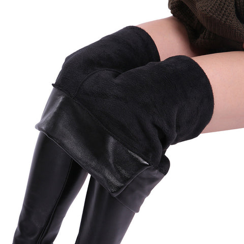 Winter Leather Leggings Women